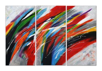 ADM - Tableau 'Abstract trio multicolor wave' - Multicolore - 80 x 120 x 3,5 cm 1