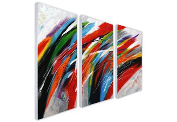ADM - Tableau 'Abstract trio multicolor wave' - Multicolore - 80 x 120 x 3,5 cm 2