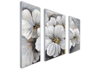 ADM - Tableau 'Pivoines Blanches' - Couleur Gris - 80 x 120 x 3,5 cm 6