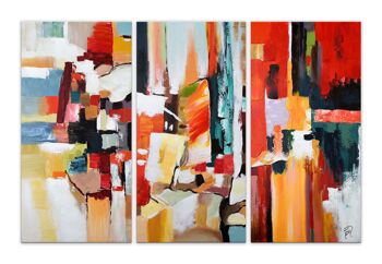 ADM - Tableau 'Abstract multicolor graffiti trio' - Color Multicolor - 80 x 120 x 3,5 cm 1