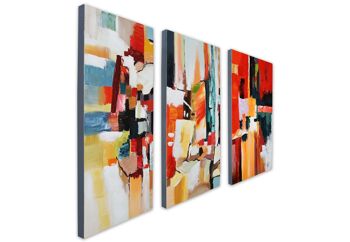 ADM - Tableau 'Abstract multicolor graffiti trio' - Color Multicolor - 80 x 120 x 3,5 cm 2
