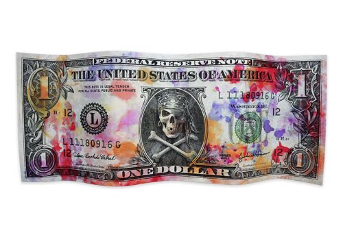 ADM - Stampa su alluminio 'Dollaro pirata' -  Colore Multicolore - 40 x 93 x 7 cm