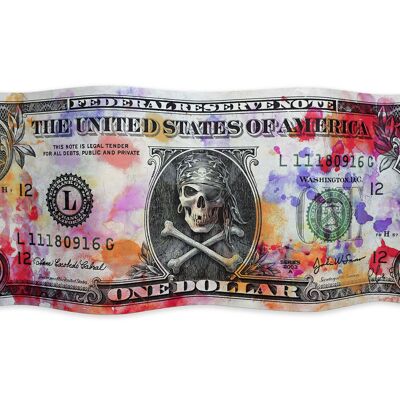 ADM - Lámina de Aluminio 'Pirate Dollar' - Multicolor - 40 x 93 x 7 cm