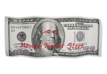 ADM - Impression sur Aluminium 'Money Never Sleeps' - Couleur Gris - 40 x 93 x 7 cm 5