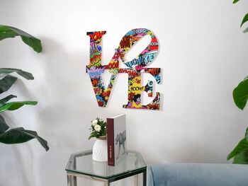 ADM - Impression sur plexiglas 'Love Pop Art' - Multicolore - 55 x 55 x 0,4 cm 4