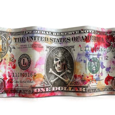ADM - Sculpture Métal 'Pirate Dollar' - Couleur Multicolore - 15 x 27 x 3 cm