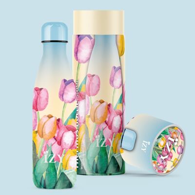 Thermosfles Tulpenveld 500ML & Drinkfles / waterfles / thermos / fles / isolatiefles / water