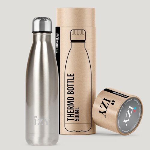 Thermosfles Zilver 500ML & Drinkfles / waterfles / thermos / fles / geisoleerd / water / Warmhoudfles