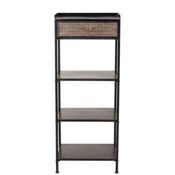 ETAGERE 1 TIROIR+ 3 PLANCHES METAL NOIR 5