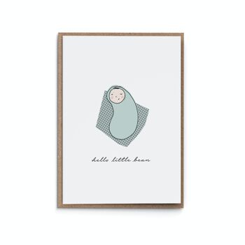 Carte de naissance "Hello little Bean"