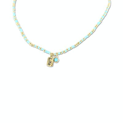 CO88 necklace turquoise beads w/ pendant life IPG