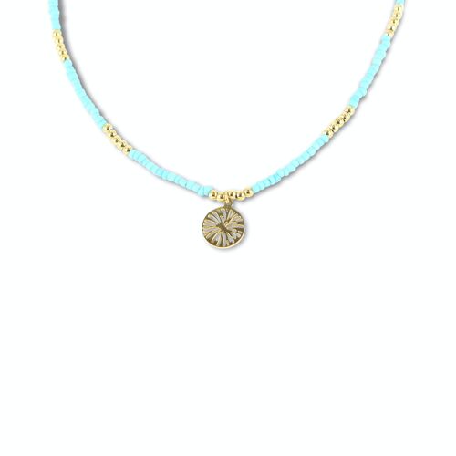 CO88 necklace turquoise beads w/ pendant IPG