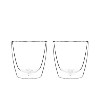 Lauren™ Glass Double Wall Cup - Set of 2 Transparent - II (0.2L)