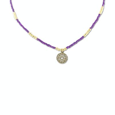 Collana CO88 perline viola con pendente IPG