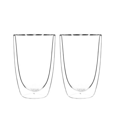 Lauren™ Glass Double Wall Cup - Set of 2 Clear - I (0.38L)