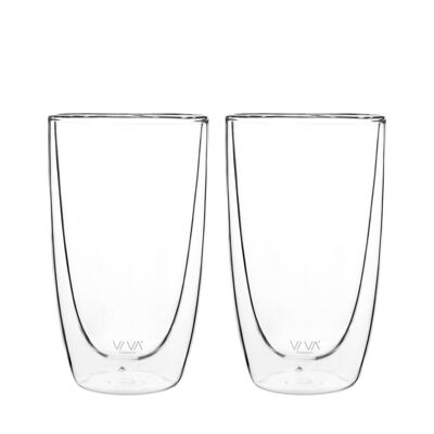 Lauren™ Glass Double Wall Cup - Set of 2 Clear - II (0.46L)