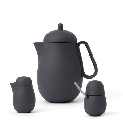 Nina™ Teapot 1L & Sugar 0.13L & Milk 0.2L Charcoal