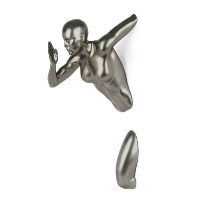 ADM - Sculpture en résine 'Grande Coureuse de Femme' - Coloris Anthracite - 50 x 24 x 23 x cm