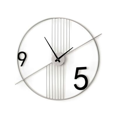 ADM - Horloge murale 'Balanced Time' - Coloris Argent - 60 x 77 x 5 cm
