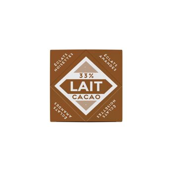 ÉTUI - TUILES AU CHOCOLAT ASSORTIES ÉCLATS DE NOISETTES CHOCOLAT LAIT 33% DE CACAO - ÉCLATS D'AMANDES CHOCOLAT NOIR 70% DE CACAO 4