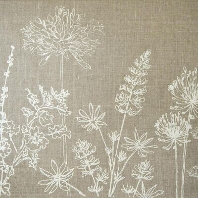 Linen Tea Towel Pure Linen Garden Design - Natural