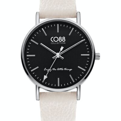 Reloj CO88 36mm leche de coco esfera negra ips