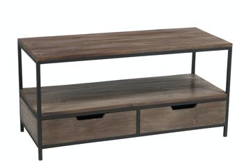 TABLE SALON BS/MET MAR+NR (120x50x60,5cm) 1