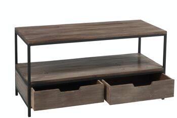 TABLE SALON BS/MET MAR+NR (120x50x60,5cm) 2