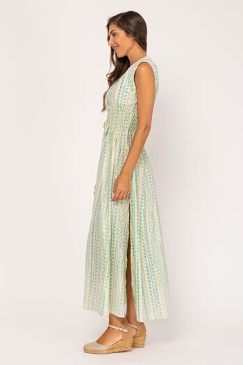 ROBE LONGUE IMPRIMEE 100% COTON PR9041V_GREEN 2