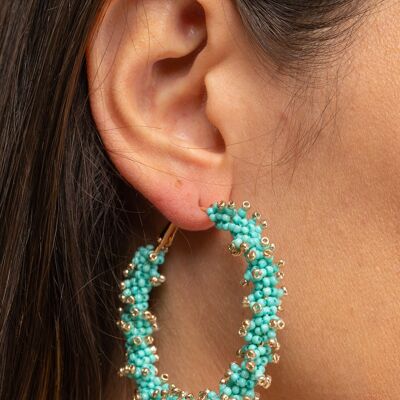 BOUCLES D'OREILLES EN PERLES ET PERLES EN MÉTAL CE9503EA_UNICO