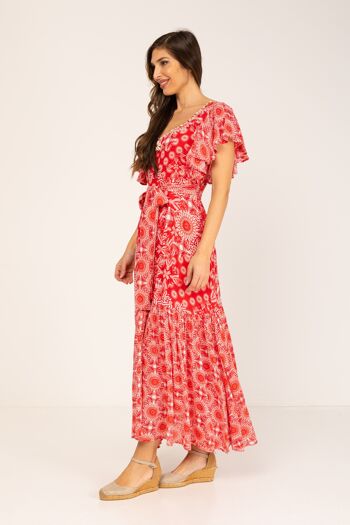 ROBE LONGUE IMPRIMEE 100% VISCOSE PR9133V_RED 2