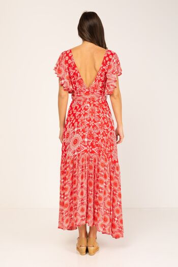 ROBE LONGUE IMPRIMEE 100% VISCOSE PR9133V_RED 3