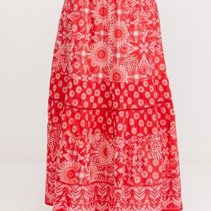 JUPE IMPRIMÉ 100% COTON PR9134F_RED