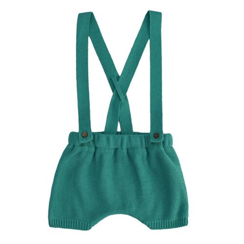 Culotte à bretelles Balthazar tricot vert