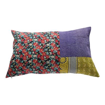 rectangle cushion in kantha N°324