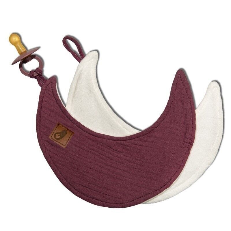 Dou dou avec pendentif en mousseline de coton bio douillet attache-sucette Lune Lavande