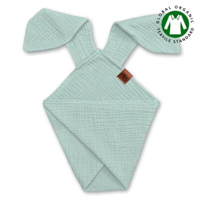 BUNNY dou dou diaper made of organic cotton GOTS cozy muslin with ears 2in1 Mint
