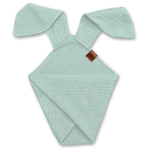 BUNNY dou dou diaper made of organic cotton cozy muslin with ears 2in1 Mint