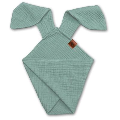 BUNNY dou dou diaper made of organic cotton cozy muslin with ears 2in1 Forest Green