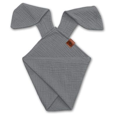 BUNNY dou dou diaper made of organic cotton cozy muslin with ears 2in1 Gray