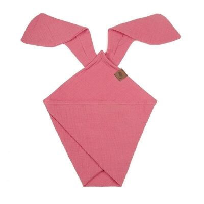 BUNNY dou dou diaper made of organic cotton cozy muslin with ears 2in1 Coral