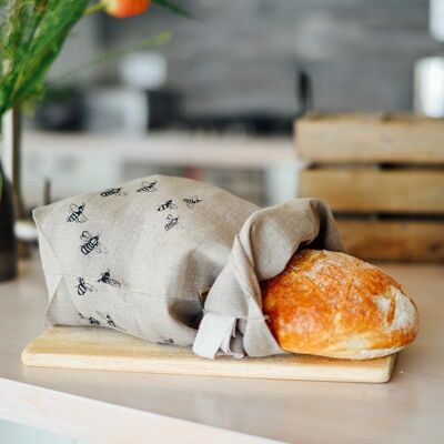 Bee Bread Bag Pure Linen Hand Printed