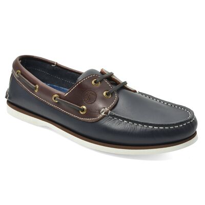 Men’s Boat Shoes Seajure Gonone Navy Blue and Brown Leather