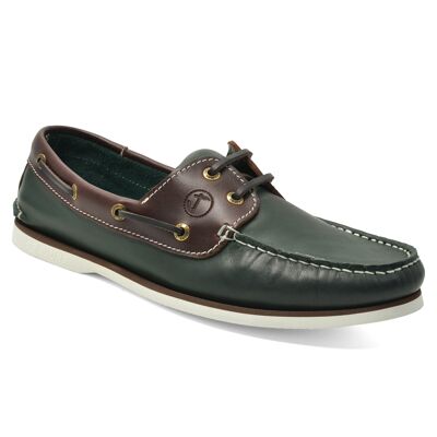Men’s Boat Shoes Seajure Guayedra Green and Brown Leather