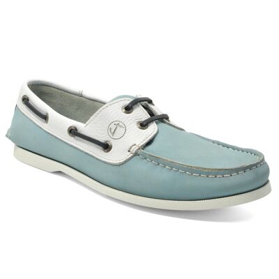 Chaussures Bateau Homme Seajure Siquijor Nubuck Bleu Clair et Blanc et Cuir Lisse