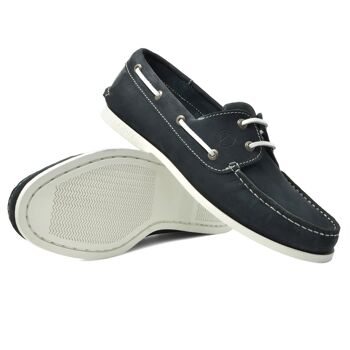 Chaussures Bateau Homme Seajure Enderts Cuir Nubuck Bleu Marine 2