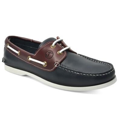 Chaussures Bateau Homme Seajure Paramali Cuir Bleu Marine et Bordeaux