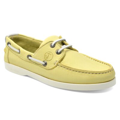 Chaussures Bateau Femme Seajure Lipite Cuir Nubuck Citron