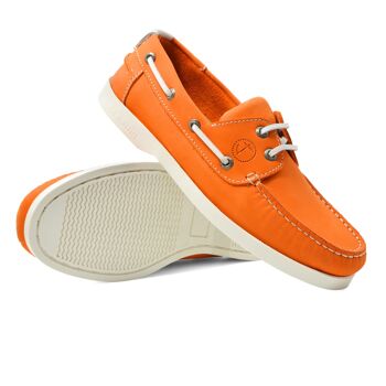 Chaussures Bateau Femme Seajure Vadu Cuir Nubuck Orange 2