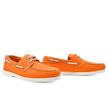 Chaussures Bateau Femme Seajure Vadu Cuir Nubuck Orange 3